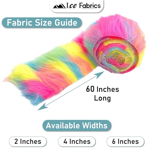 Ice Fabrics Craft Faux Fur Fabric Pre Cut Rolls - 2"x60" Fur Ribbon Mohair Fabric Strips - Super Soft and Fuzzy - Perfect for Crafts, Costumes & Decoration - White - 2x60 - Image 5