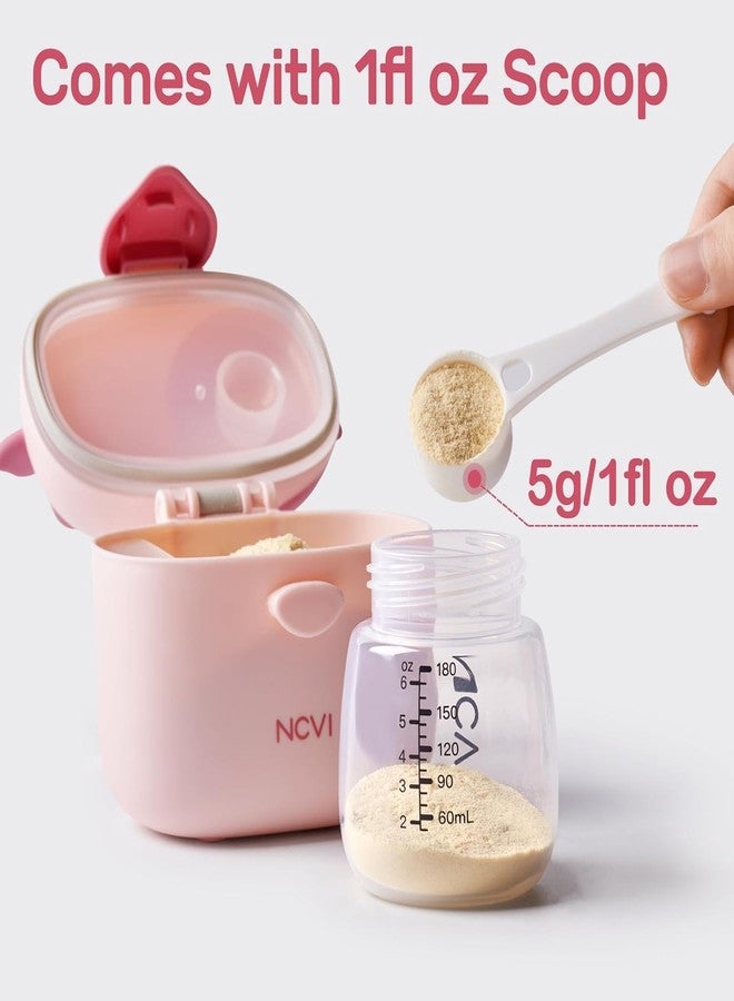 Bebamour Baby Formula Dispenser On The Go, Formula Container to Go, Formula Holder for Travel, Candy Fruit Snack Storage Container with Scoop and Leveller (Pink) - Image 4