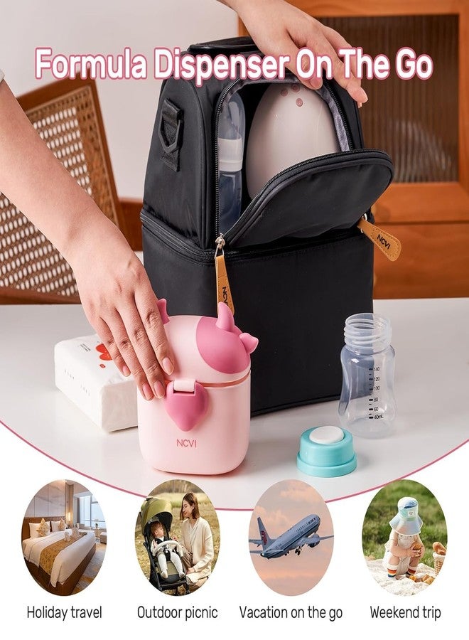 Bebamour Baby Formula Dispenser On The Go, Formula Container to Go, Formula Holder for Travel, Candy Fruit Snack Storage Container with Scoop and Leveller (Pink) - Image 5