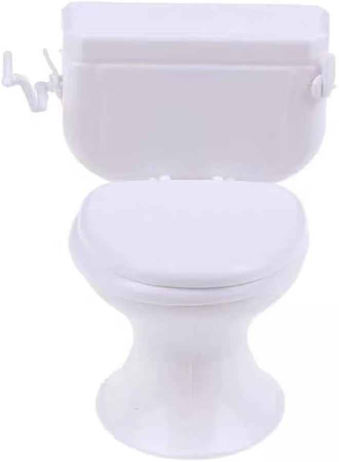 GOUDOGEDC 1:12 Scale Miniature Bathroom Toilet - Realistic Dollhouse Furniture for DIY Crafts, Dioramas and Architectural Models - Image 1