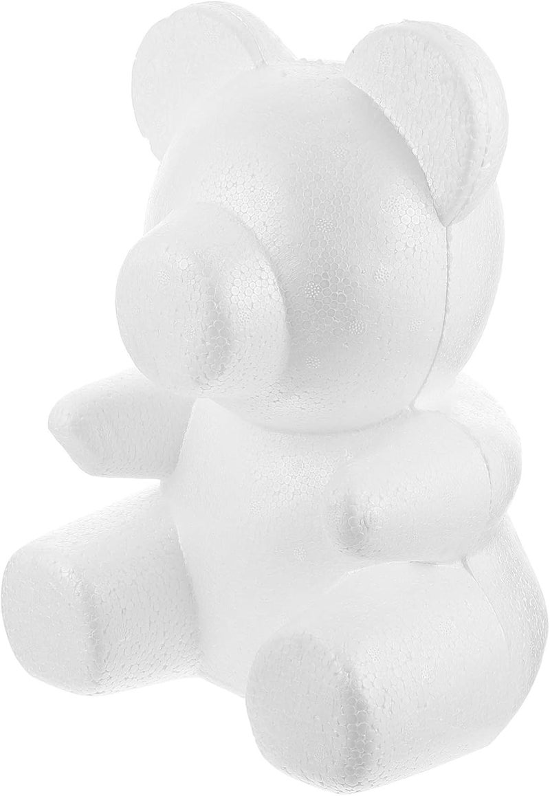 klarako 35cm Foam Bear Shape White Craft Bear Polystyrene Styrofoam Modelling Foam for Christmas Wedding Gift Flower Arranging DIY Rose Bear - Image 1