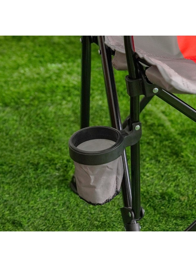 DANUBE HOME كرسي تخييم قابل للطي خفيف الوزن كرسي فناء لجميع الأحوال الجوية مادة متينة كرسي نزهة مقعد محمول للحديقة الخارجية التخييم النزهة 62X59X93 سم أحمر/رمادي - Image 5