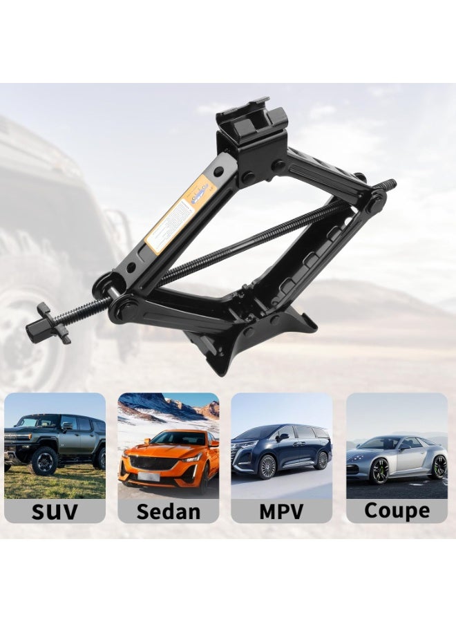 2 Ton Car Jack Kit - Heavy Duty Scissor Jack Tool Kit - Universal Emergency Set for Car, SUV & Auto - Practical & Strong - Image 5