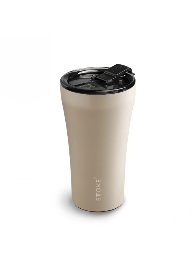 STTOKE Ceramic Insulated Leakproof Tumbler Bottle - 350ml/12oz | Commuter Cup Earth Series(Mousse Taupe) - Image 1