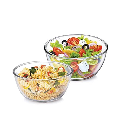 Treo Borosilicate Glass Solid Microwave Safe Mixing Bowl (500, 1000ml - Set of 2, Clear) - Image 2