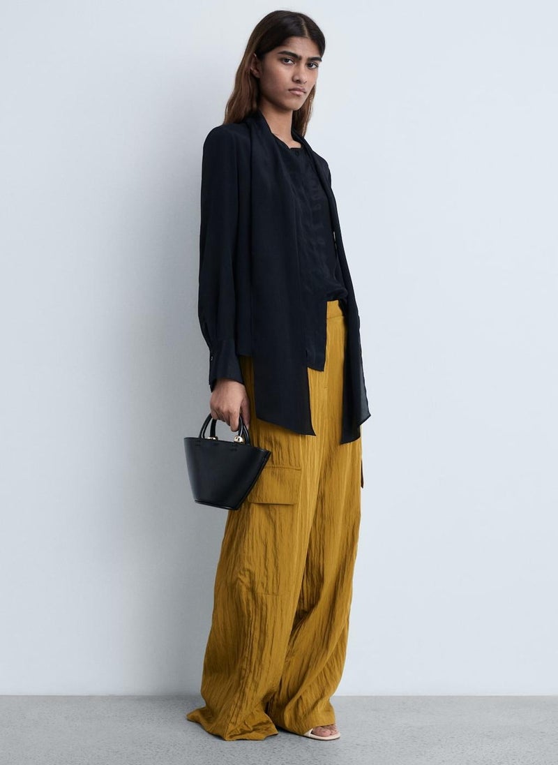 MANGO Textured Cargo Trousers  - Image 3