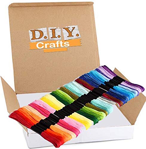 DIY Crafts DIY Crafts Pack Of 20 Pcs Red Extra 20 Pcs Embroidery Floss Rainbow Color Skeins Per Pack Cross Stitch Threads Friendship Bracelets Floss Crafts FlossPack Of 20 Pcs Red Extra  - Image 1