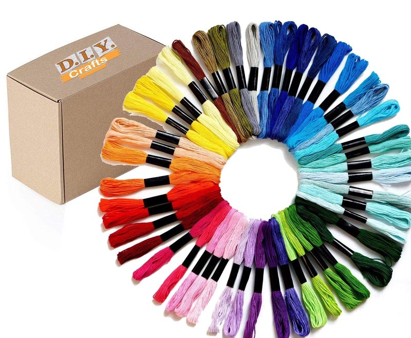 DIY Crafts DIY Crafts Pack Of 20 Pcs Red Extra 20 Pcs Embroidery Floss Rainbow Color Skeins Per Pack Cross Stitch Threads Friendship Bracelets Floss Crafts FlossPack Of 20 Pcs Red Extra  - Image 2