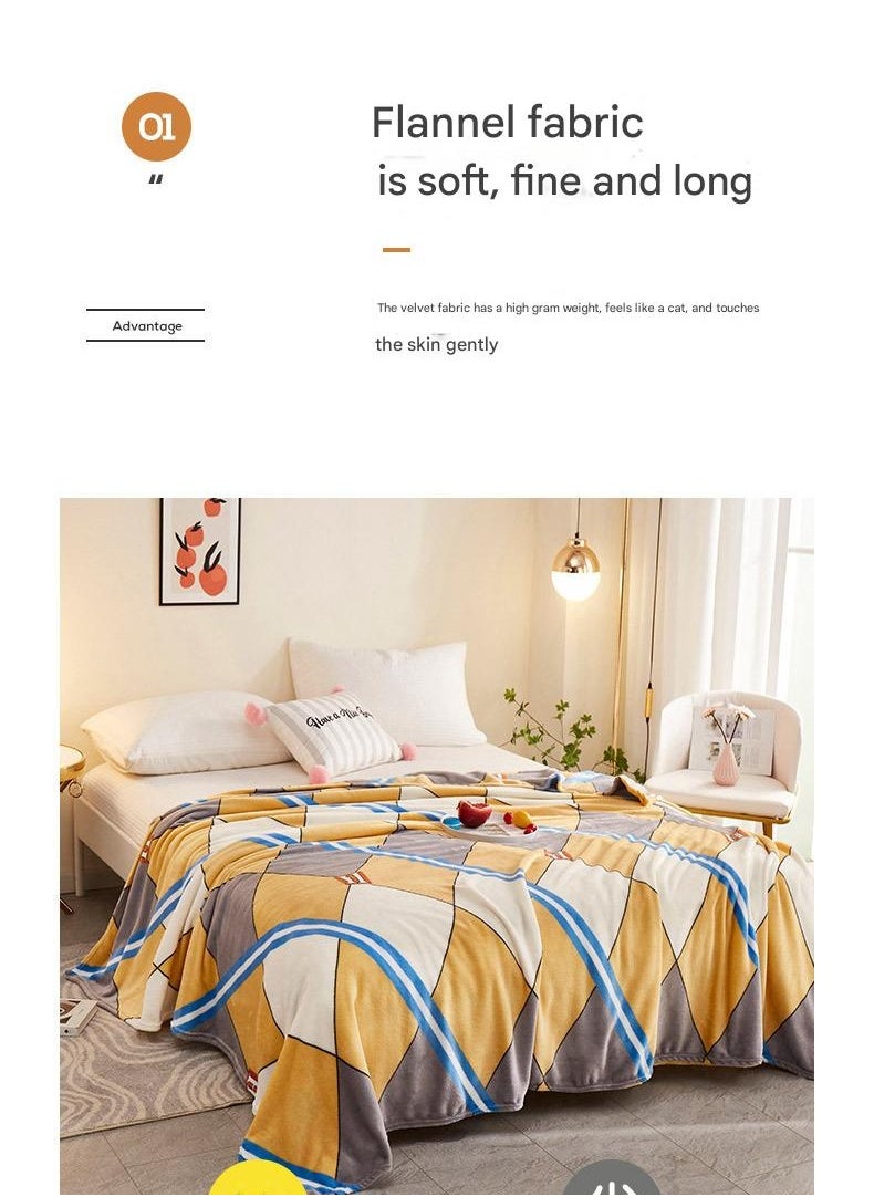 Generic Flannel Printed Blankets Bed Sheets With a Fresh Rural Style Flannel Coral Fleece Thin Bedding Blankets  - Image 4