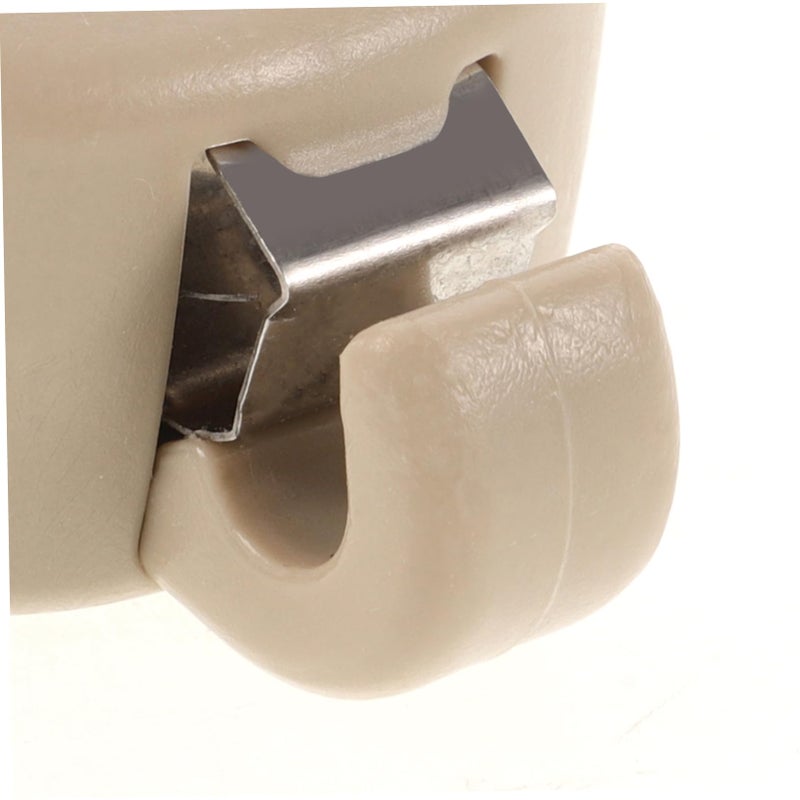 Beige Visor Hook Clips 2 Pack Easy Installation Car Interior Accessory Holder - Image 4