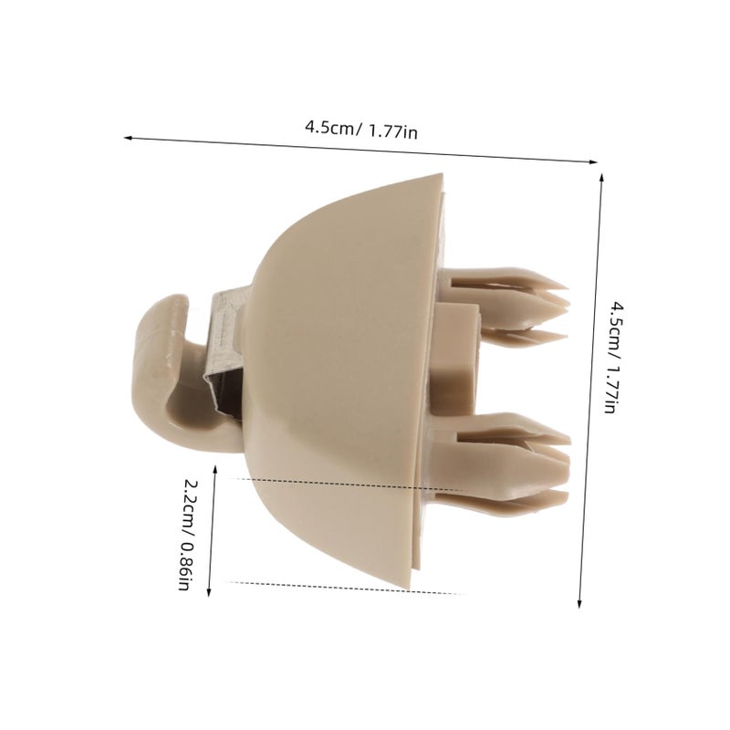 Beige Visor Hook Clips 2 Pack Easy Installation Car Interior Accessory Holder - Image 3