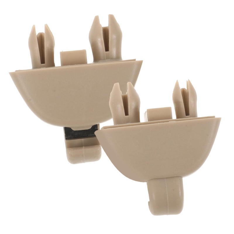 Beige Visor Hook Clips 2 Pack Easy Installation Car Interior Accessory Holder - Image 2