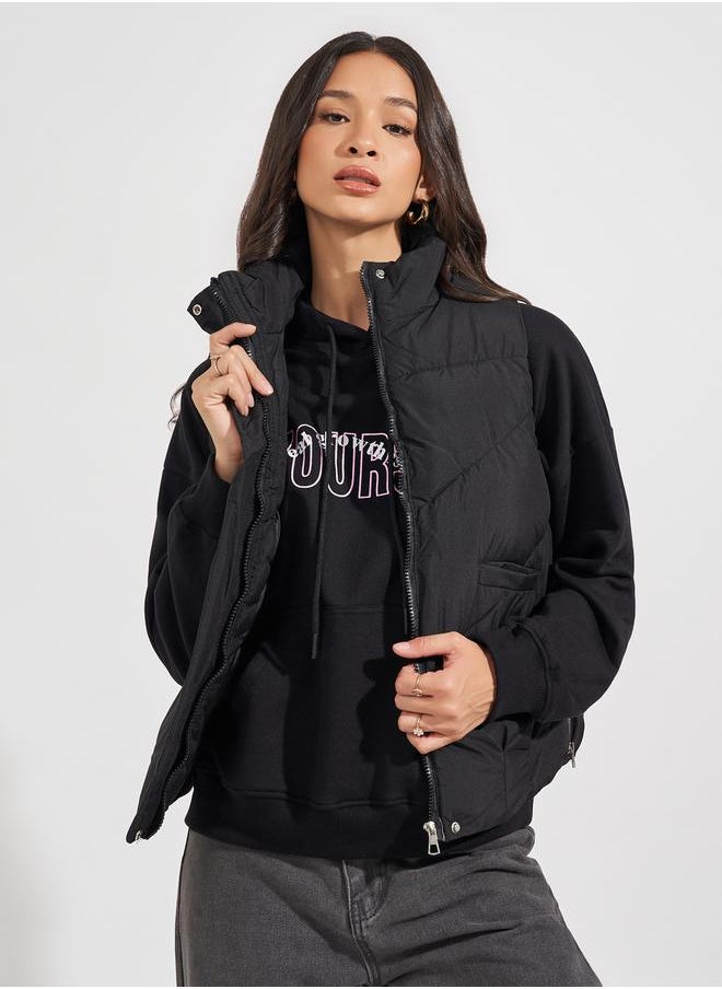 Styli Regular Fit Sleeveless Padded Jacket  - Image 1