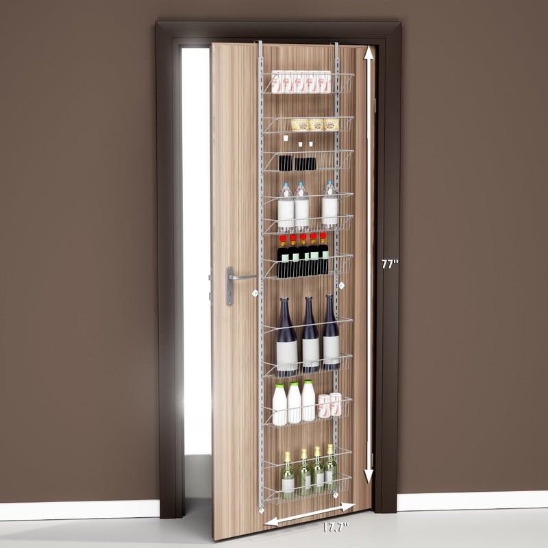 Home-Complete Over the Door Pantry Organizer - 9-Tier Organizer for Bathroom, Closet, or Kitchen Storage - Pantry Organizers and Storage by Home-Complete (White) - Image 2