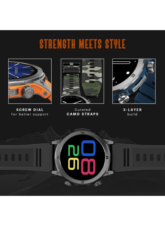 نويز Noise Newly Launched Endeavour Rugged Design 1.46" AMOLED Display Smart Watch, BT Calling, SoS Feature, Rapid Health & 100+ Sports Modes- (Fiery Orange) - Image 2