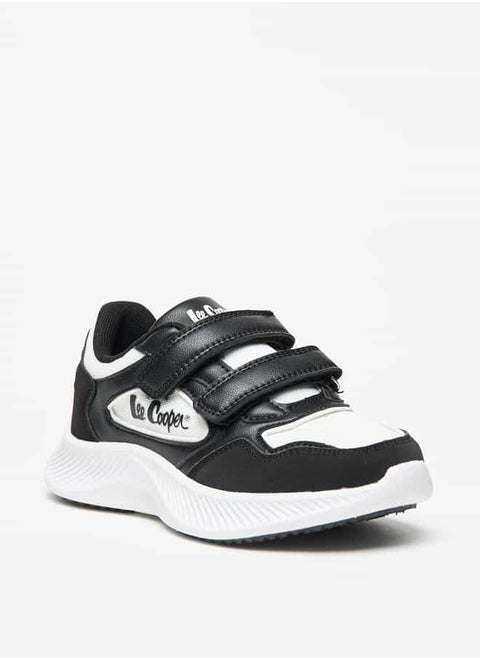 Boys' Panelled Sneakers with Hook and Loop Closure