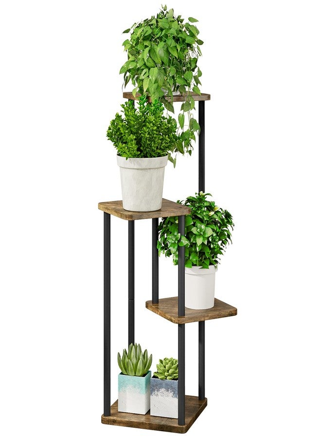 AZERPIAN Plant Stand 4 Tier Indoor Metal Flower Shelf for Multiple Plants Corner Tall Flower Holders for Patio Garden Living Room Balcony Bedroom, Black (4 Tier-Black) - Image 1