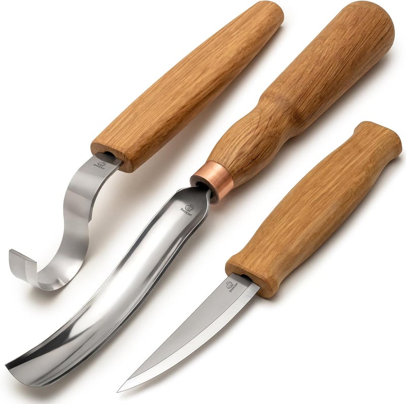 BeaverCraft Wood Carving Knives Kit Spoon Carving Tools S14 - Spoon Hook Knife Wood Carving Chisels Set Bowl Gouge - Whittling Knives Whittling Kit for Beginners - Hobby Knife Set - Image 1