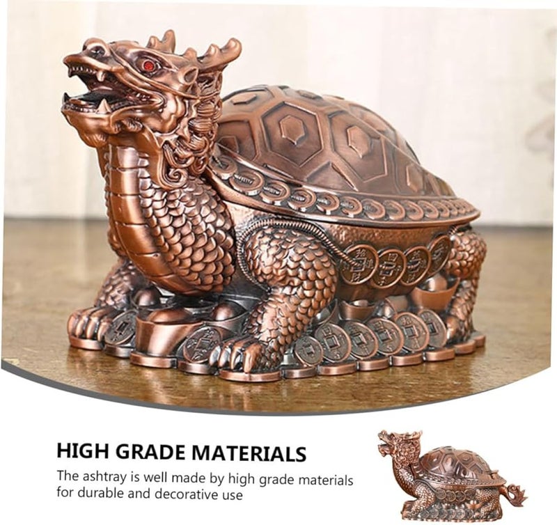 منفضة سجائر معدنية ريترو مقاومة للرياح بغطاء، تصميم نوردي، صينية سجائر زخرفية للمكتب المنزلي - Image 5