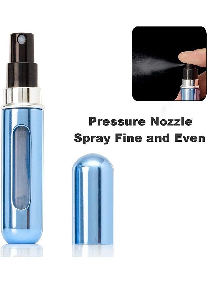 Ant 3 PCS Portable Mini Refillable Perfume Atomizer Bottle, Travel Spray Perfume Bottles, Scent Pump Case Refillable Perfume Spray (5ml+Bright Blue+Bright Black+Bright Silver)  - Image 3