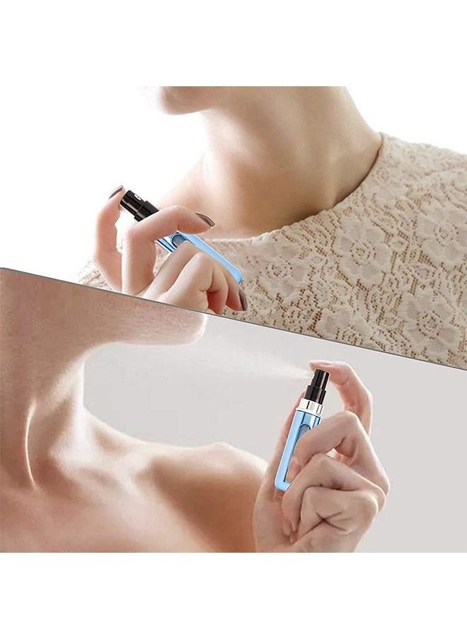 Ant 3 PCS Portable Mini Refillable Perfume Atomizer Bottle, Travel Spray Perfume Bottles, Scent Pump Case Refillable Perfume Spray (5ml+Bright Blue+Bright Black+Bright Silver)  - Image 5