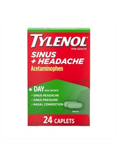TYLENOL Sinus Plus Headache Daytime Non-Drowsy Relief Caplets, Acetaminophen 325mg, Nasal Decongestant for Sinus Pressure, Headache And Nasal Congestion Relief - 24 ct  - Image 1