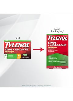 TYLENOL Sinus Plus Headache Daytime Non-Drowsy Relief Caplets, Acetaminophen 325mg, Nasal Decongestant for Sinus Pressure, Headache And Nasal Congestion Relief - 24 ct  - Image 3