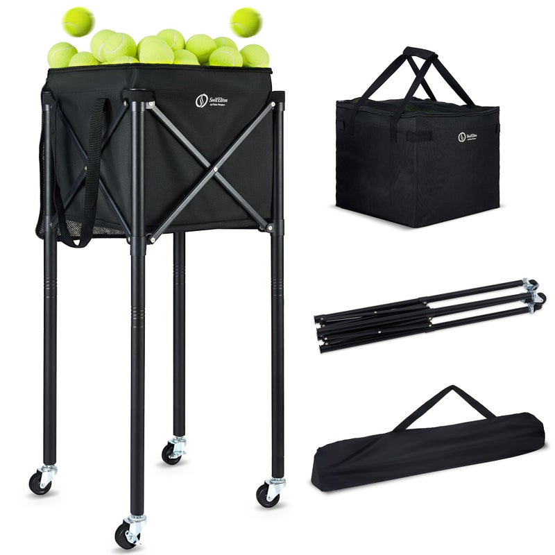 ShelfElites Portable Tennis Ball Hopper & Pickleball Basket - Multi-Sport Ball Collector for Training & Practice (Holds 170 Balls) - Image 1