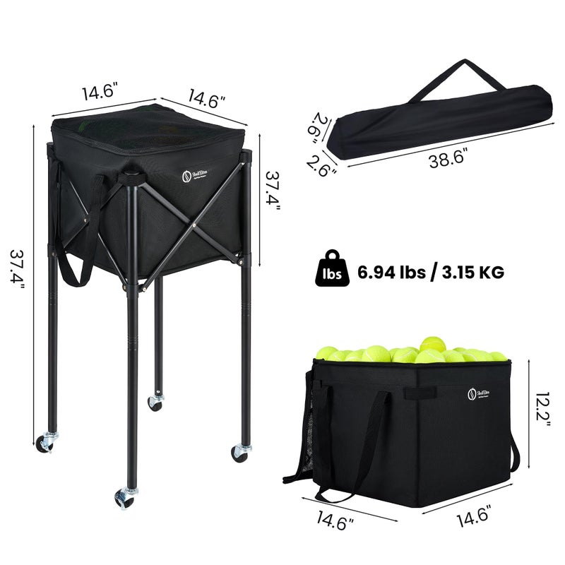 ShelfElites Portable Tennis Ball Hopper & Pickleball Basket - Multi-Sport Ball Collector for Training & Practice (Holds 170 Balls) - Image 5