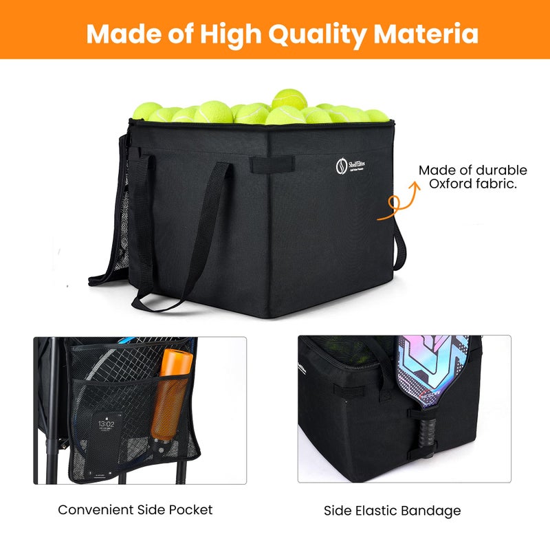 ShelfElites Portable Tennis Ball Hopper & Pickleball Basket - Multi-Sport Ball Collector for Training & Practice (Holds 170 Balls) - Image 3