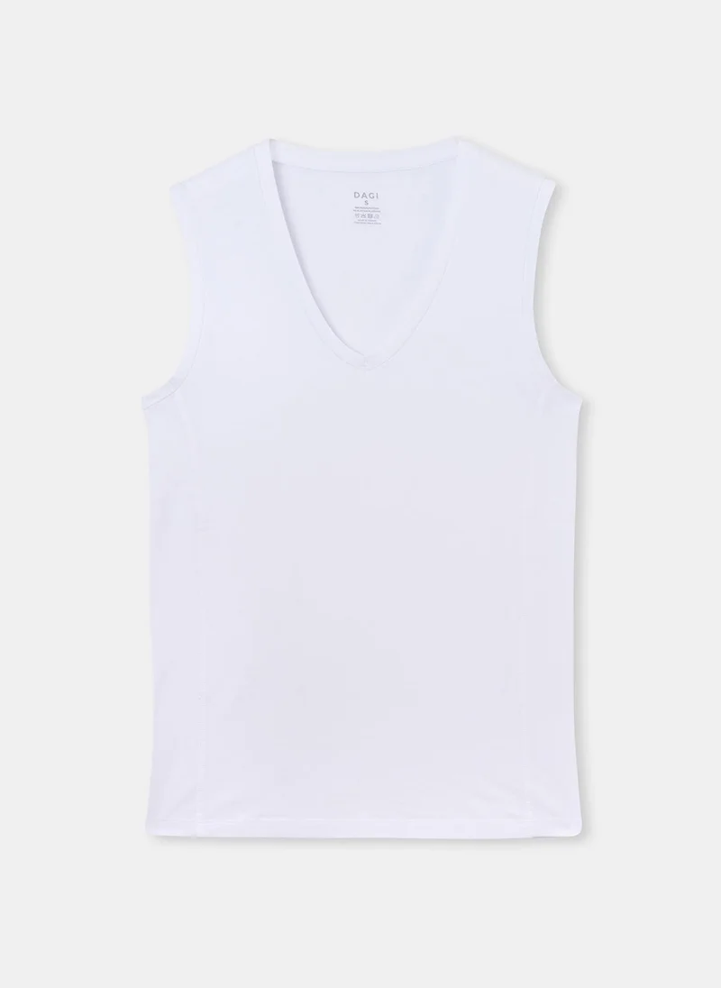 داجي Undershirt V Neck Cotton Blend Slim Fit Underwear