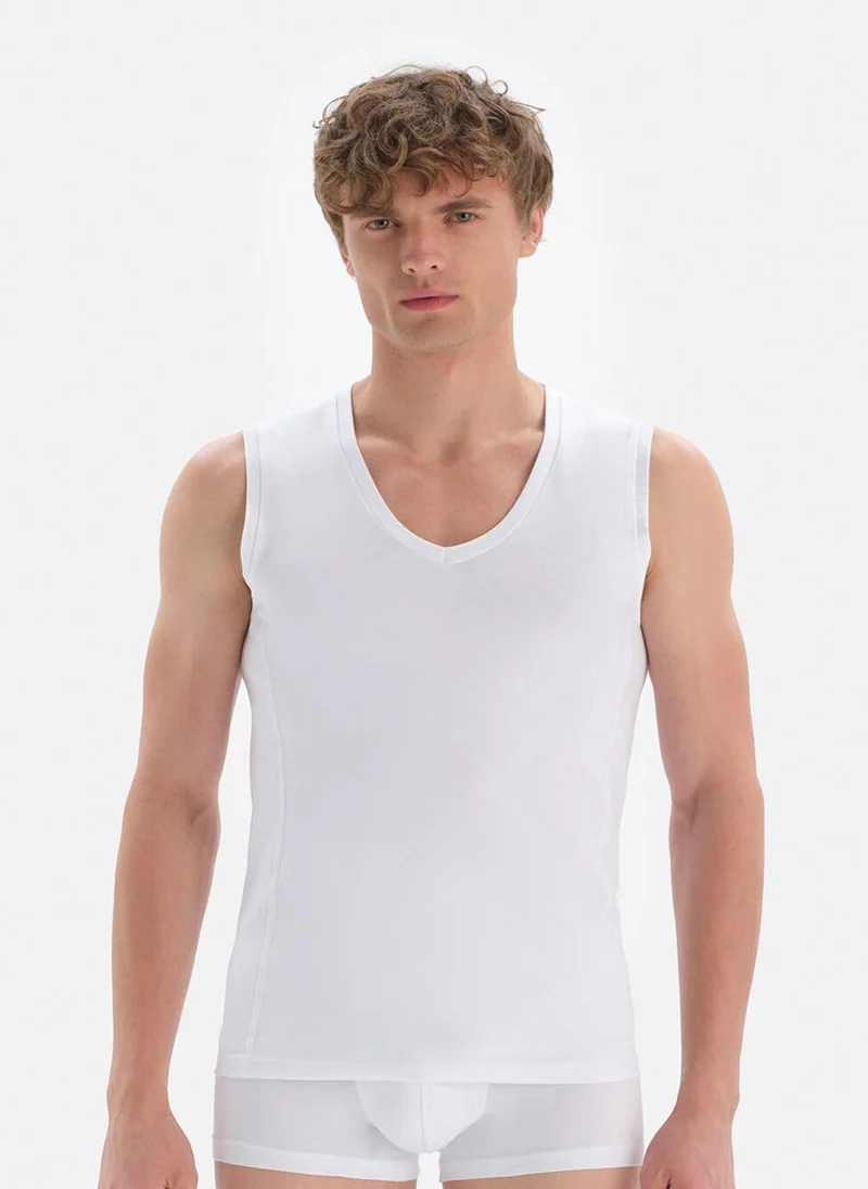 dagi Undershirt V Neck Cotton Blend Slim Fit Underwear