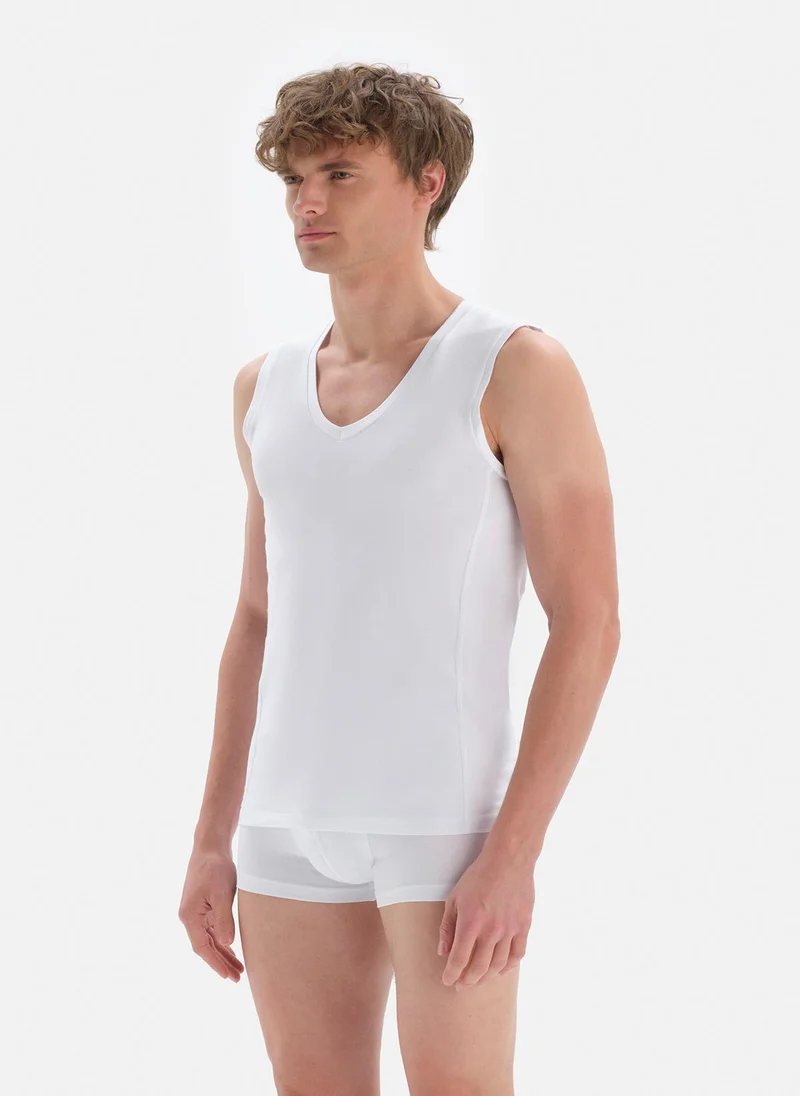 dagi  Undershirt V Neck Cotton Blend Slim Fit Underwear for Men | Best Price UAE