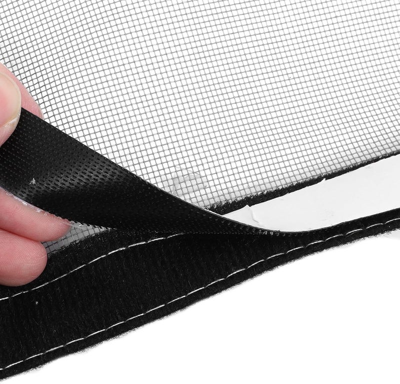 باب شبكي للقطط من DOITOOL مع سحاب إغلاق، باب شبكي ثقيل للحيوانات الأليفة مقاس 90×200 سم، شبكة رمادية مع حواف سوداء للقطط والكلاب - Image 3
