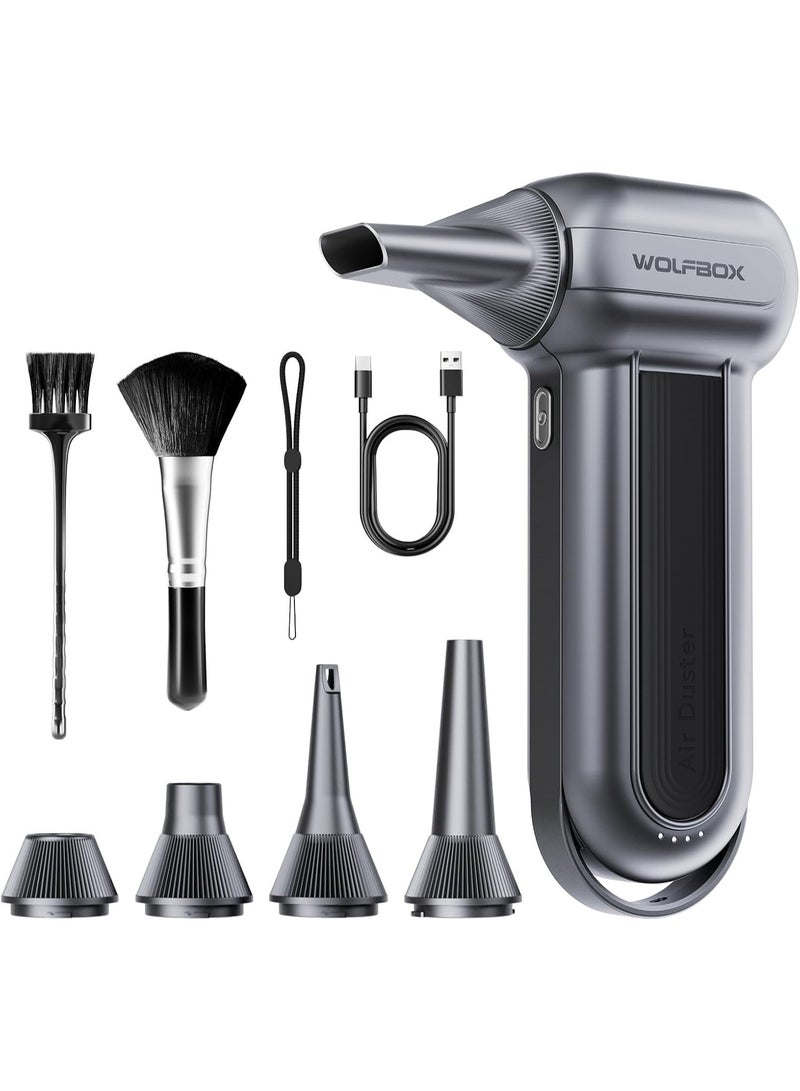 WOLFBOX MF100 cordless electric air duster-150000RPM, rechargeable brushless motor durable blower, 3-speed adjustable, dust blower for computers, keyboards, outdoor, homes, and cars (MF100) - Image 1