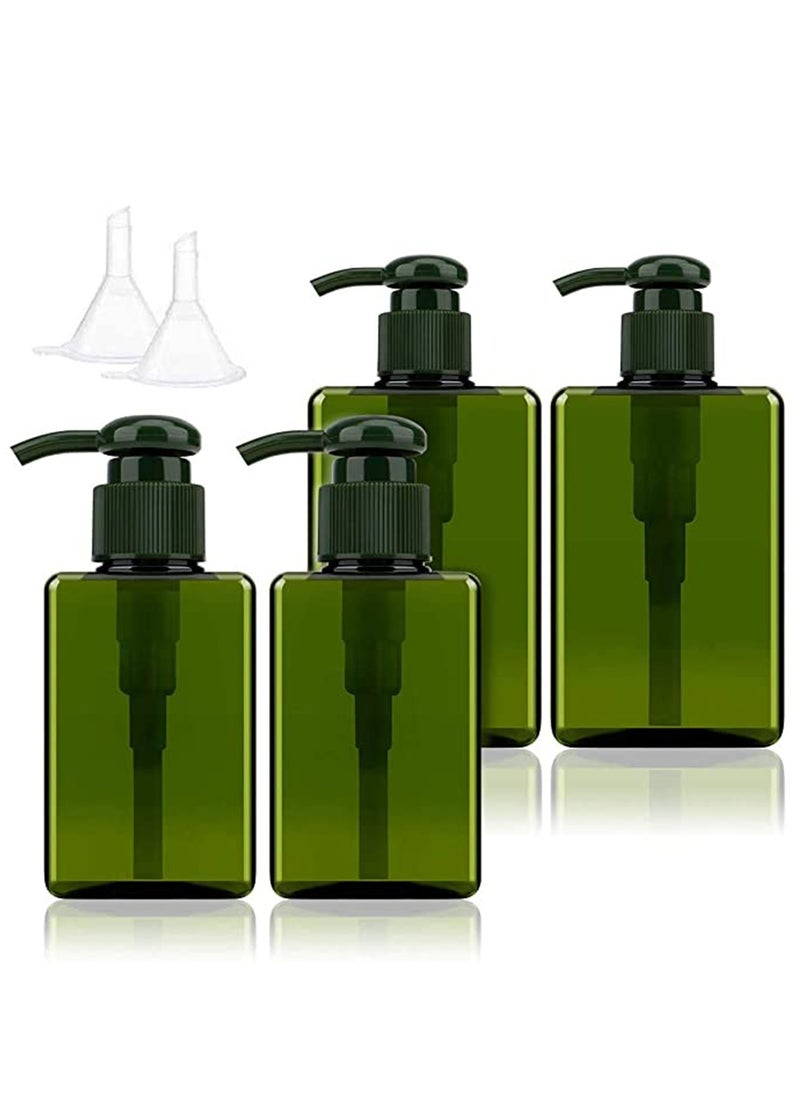 KASTWAVE - 4 PCS Hand Gel Dispenser Refillable Sanitizer Bottles Empty Shampoo Versatile Pump Bottle Drip-free Lotion Container Soap ( Green) - Image 1