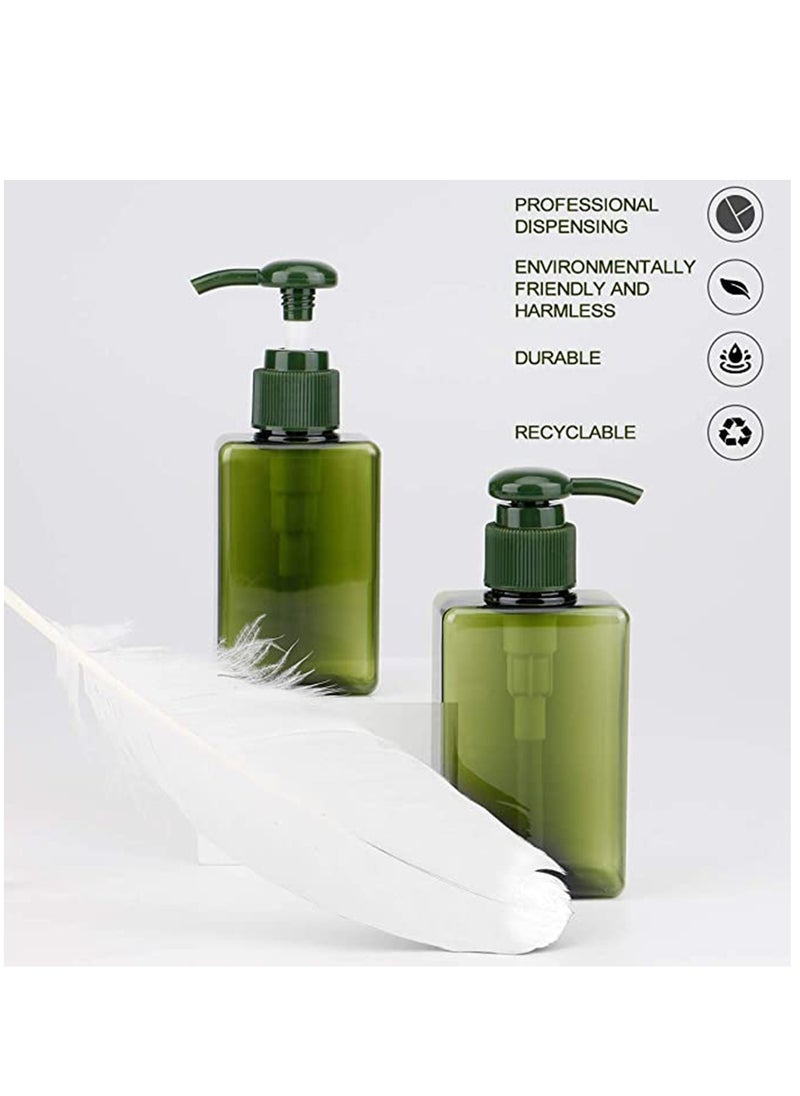 KASTWAVE - 4 PCS Hand Gel Dispenser Refillable Sanitizer Bottles Empty Shampoo Versatile Pump Bottle Drip-free Lotion Container Soap ( Green) - Image 1