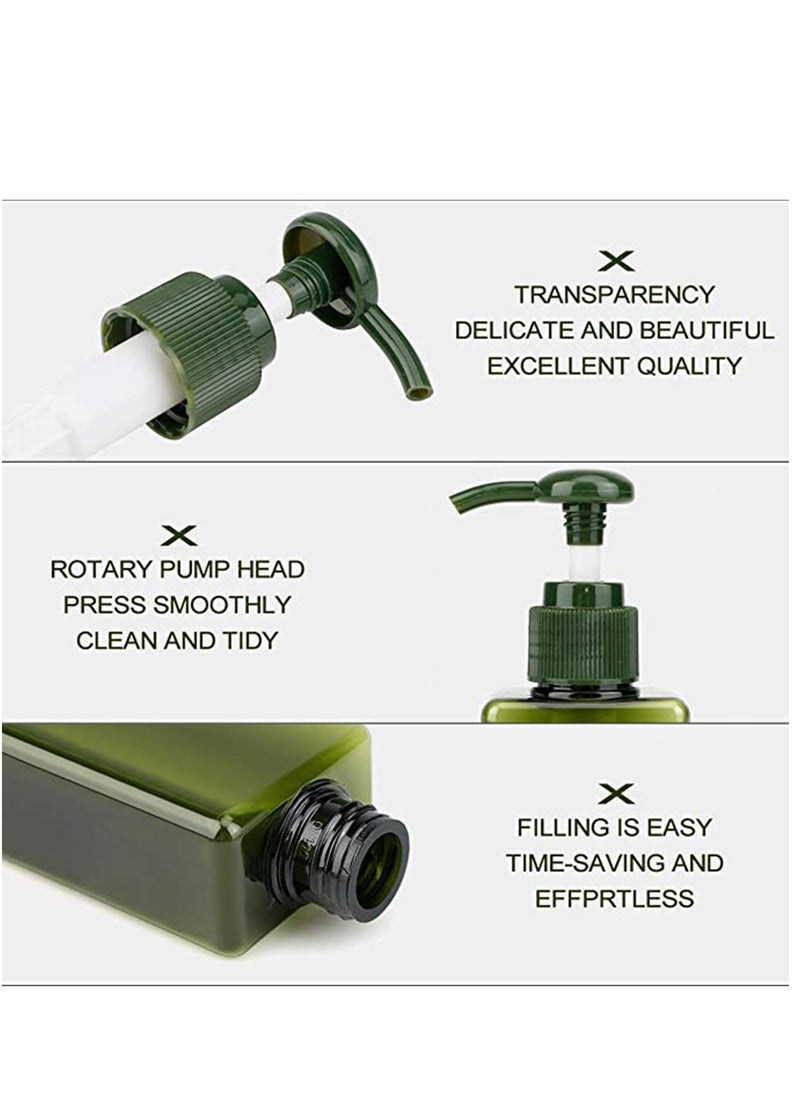 KASTWAVE - 4 PCS Hand Gel Dispenser Refillable Sanitizer Bottles Empty Shampoo Versatile Pump Bottle Drip-free Lotion Container Soap ( Green) - Image 1