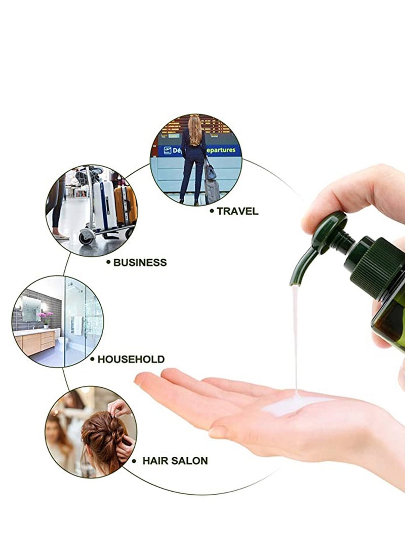 KASTWAVE - 4 PCS Hand Gel Dispenser Refillable Sanitizer Bottles Empty Shampoo Versatile Pump Bottle Drip-free Lotion Container Soap ( Green) - Image 1