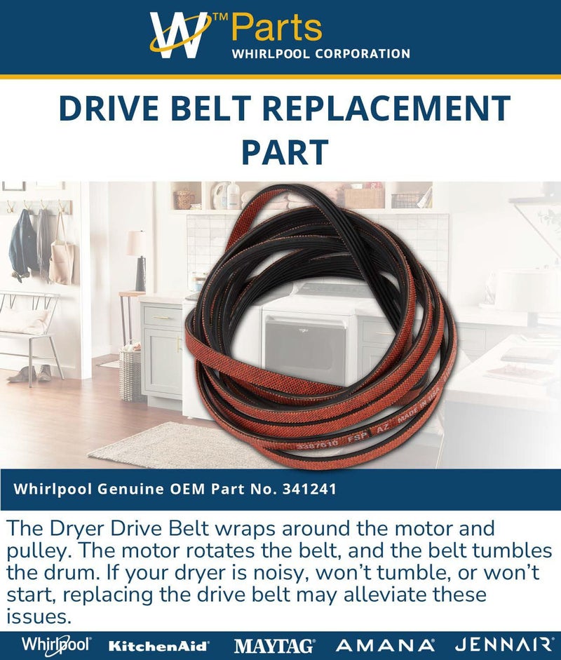 ويرلبول 341241 حزام طبل المجفف باللون الأبيض - Image 5