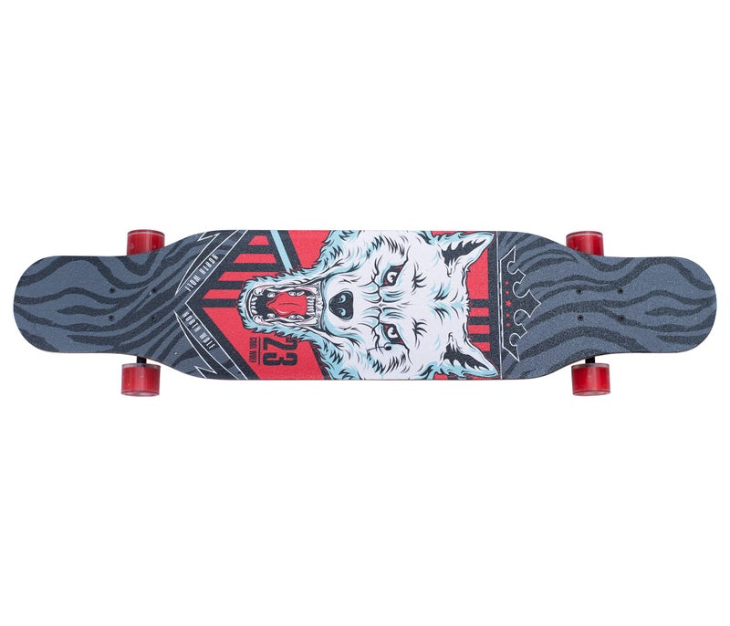 IRIS Drop Through Long-Board - Maple Skateboard with Wolf Graphic Design - Complete Skateboard Cruiser for Cruising, Carving, Free-Style and Downhill, 42 Inch x 9.5 Inch (L*W) - Image 3