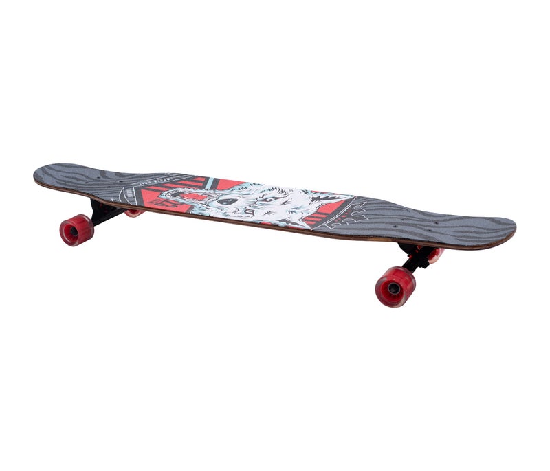 IRIS Drop Through Long-Board - Maple Skateboard with Wolf Graphic Design - Complete Skateboard Cruiser for Cruising, Carving, Free-Style and Downhill, 42 Inch x 9.5 Inch (L*W) - Image 2