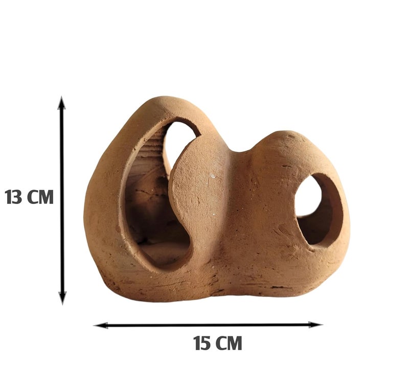 RUKDA Terracotta Aquarium Decoration – Fish Tank Cave Shelter, Ideal Breeding Hideout for Betta Fish, Shrimp, Goldfish, and Small Reptiles – Eco-Friendly & Safe (ClayHaven Pod) - Image 3