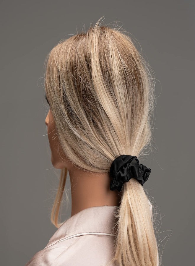 RR DESIGN Mullberry Silk Hair Scrunchies, Pack of 3, Neutral Colors - (BLACK_WHITE_PINK) - Image 5