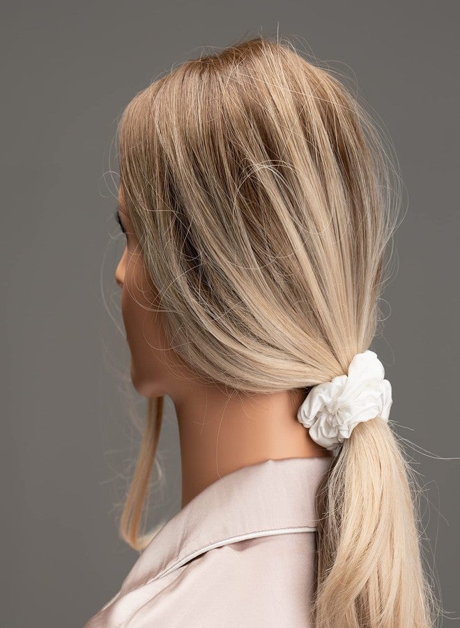 RR DESIGN Mullberry Silk Hair Scrunchies, Pack of 3, Neutral Colors - (BLACK_WHITE_PINK) - Image 4