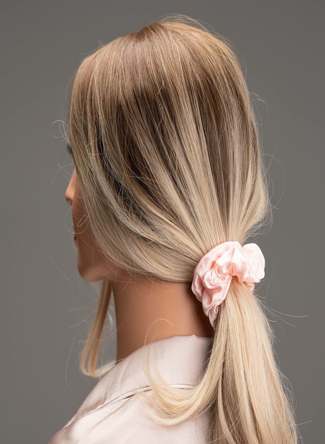 RR DESIGN Mullberry Silk Hair Scrunchies, Pack of 3, Neutral Colors - (BLACK_WHITE_PINK) - Image 3