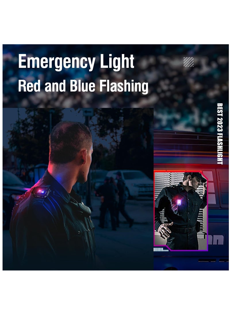 Generic - Mini Keychain Flashlight with Magnet & Clip, USB-C Rechargeable, EDC, 800 Lumens Brightness, LED & COB, 8 Modes, IP65 Waterproof, Black & White (2 Pack) - Image 1