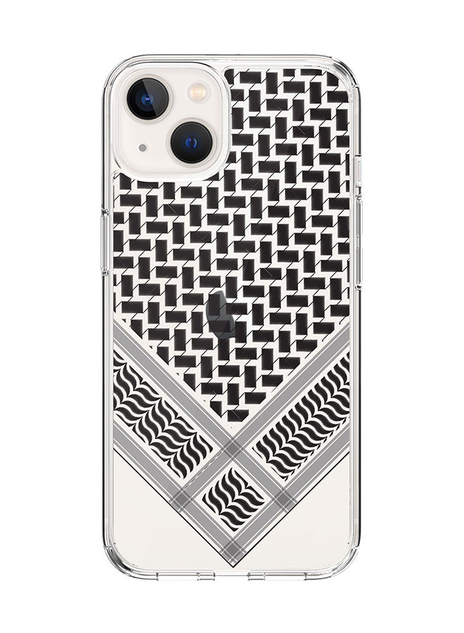 Stylizedd Classic Clear Case for Apple iPhone 14 Plus Case Hybrid Soft Cover Flexible Edges Anti Drop TPU PC Gel Thin Transparent Cover - Victory Shemag(Black)