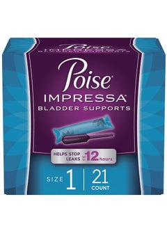 Poise Impressa Incontinence Bladder Support for Women, Bladder Control, Size 1, 21 Count (Packaging May Vary)  - Image 1