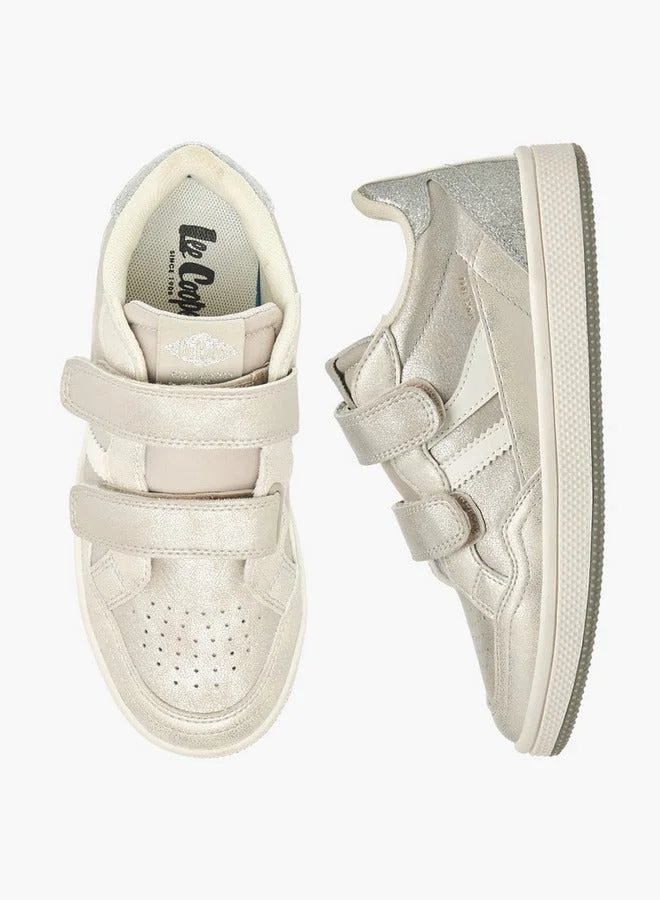 لي كوبر Girls Glitter Detail Hook and Loop Sneakers
